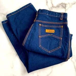 Vintage Gitano High Rise Slant Pocket Straight Leg Jeans Sz 14 Short Green Label